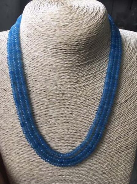 genuine natural 3 rows of 2x4mm faceted aquamarine beads necklace 17-18, Silver
genuine natural 3 rows of 2x4mm faceted aquamarine beads necklace 17-18, Silver