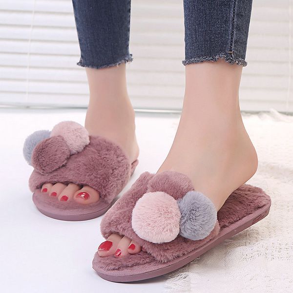 nice new autumn soft women slippers daily lovely big fur balls shoes woman non-slip flat heels college girls room use flip flops, Black
nice new autumn soft women slippers daily lovely big fur balls shoes woman non-slip flat heels college girls room use flip flops, Black