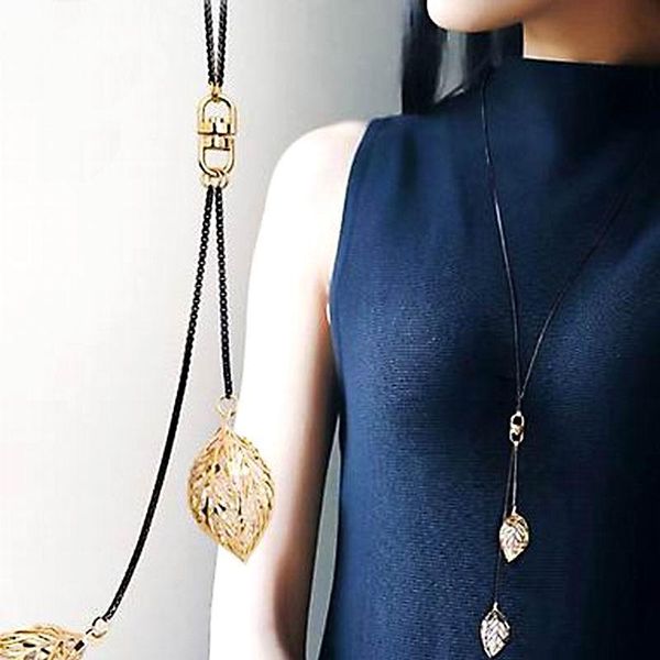 classic leaf tassel long necklace women bijoux new fashion jewelry black chain necklaces & pendants, Silver
classic leaf tassel long necklace women bijoux new fashion jewelry black chain necklaces & pendants, Silver