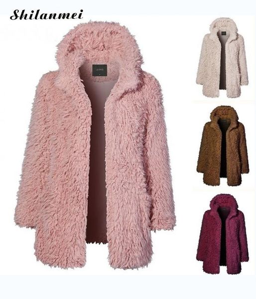 fashion long sleeve casual cardigan open front solid pink faux fur coat outwear women winter warm hooded artificial fur jackets, Black
fashion long sleeve casual cardigan open front solid pink faux fur coat outwear women winter warm hooded artificial fur jackets, Black