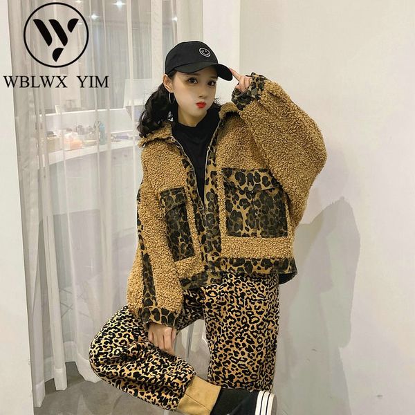 autumn winter 2 piece set women lambswool leopard denim jacket and thick warm elastic waist trousers two piece set, White
autumn winter 2 piece set women lambswool leopard denim jacket and thick warm elastic waist trousers two piece set, White