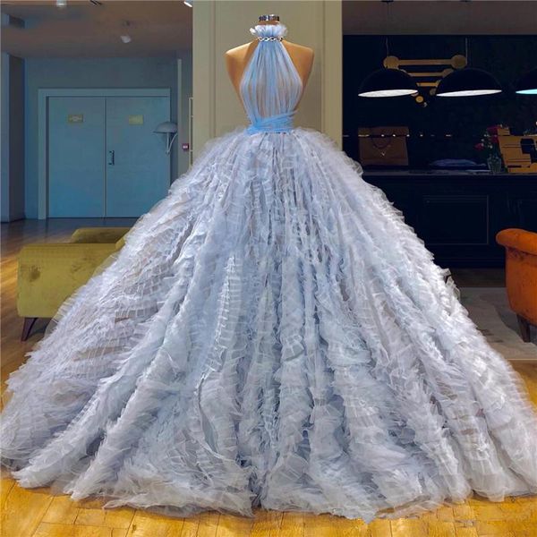 high neck ruffe ball gown prom dresses 2020 new fashion backless zipper back formal evening dress, Black
high neck ruffe ball gown prom dresses 2020 new fashion backless zipper back formal evening dress, Black
