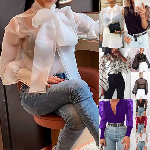 2020 new women polka dot sheer see-through long puff sleeve blouse club t-shirts, Black;blue
2020 new women polka dot sheer see-through long puff sleeve blouse club t-shirts, Black;blue
