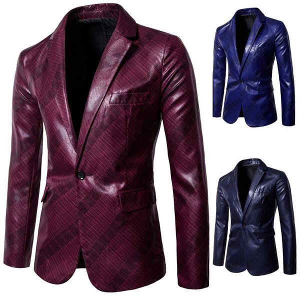 pu leather men's blazers and suit jackets men blazer designs business casual camisa masculina red navy blue, White;black
pu leather men's blazers and suit jackets men blazer designs business casual camisa masculina red navy blue, White;black
