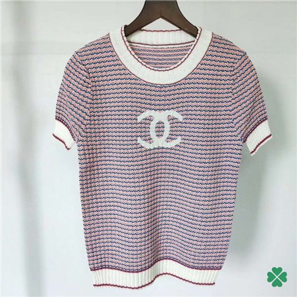 no2. new women's knit t-shirt ice silk casual t-shirt round neck short sleeve embroidered beaded t-shirt white simple style
no2. new women's knit t-shirt ice silk casual t-shirt round neck short sleeve embroidered beaded t-shirt white simple style