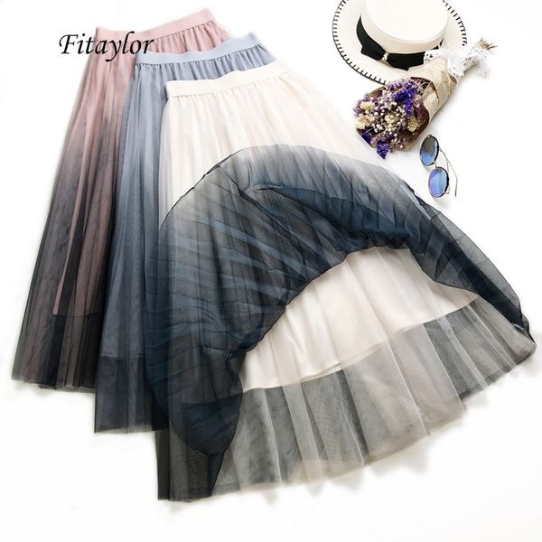 fitaylor summer women sweet long tulle skirt contrast color slim high waist fairy skirt female elastic waist tulle pleated, Black
fitaylor summer women sweet long tulle skirt contrast color slim high waist fairy skirt female elastic waist tulle pleated, Black