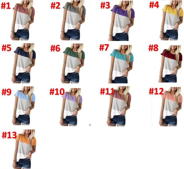 summer new style fashion women short sleeve t shirt crew neck striped patchwork cotton tees tshirt womens designer t shirts by1366, White
summer new style fashion women short sleeve t shirt crew neck striped patchwork cotton tees tshirt womens designer t shirts by1366, White
