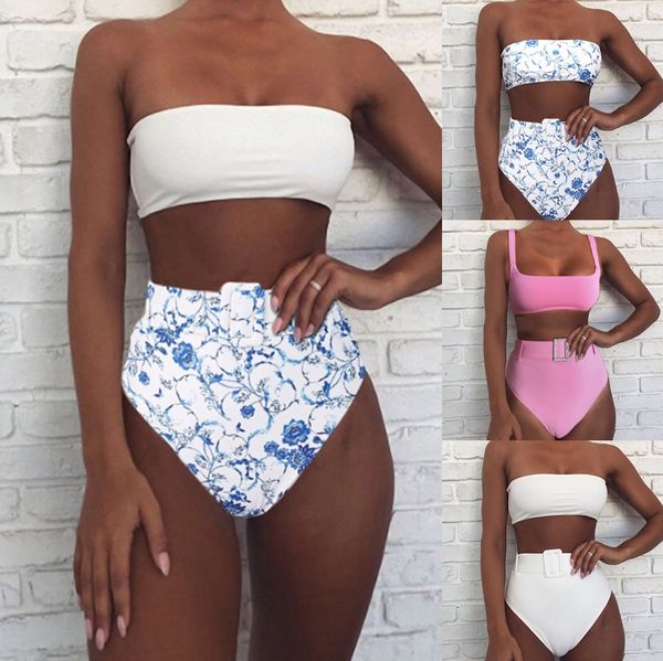 2019 bikini swimsuit high waist women blue and white porcelain printed split swimsuit bikini, White;black
2019 bikini swimsuit high waist women blue and white porcelain printed split swimsuit bikini, White;black