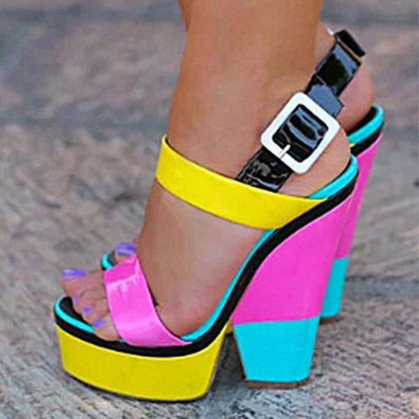 woman sandals ladies peep toe mixed candy color platform buckle high heel woman fashion comfortable casual sandals female 2020, Black
woman sandals ladies peep toe mixed candy color platform buckle high heel woman fashion comfortable casual sandals female 2020, Black