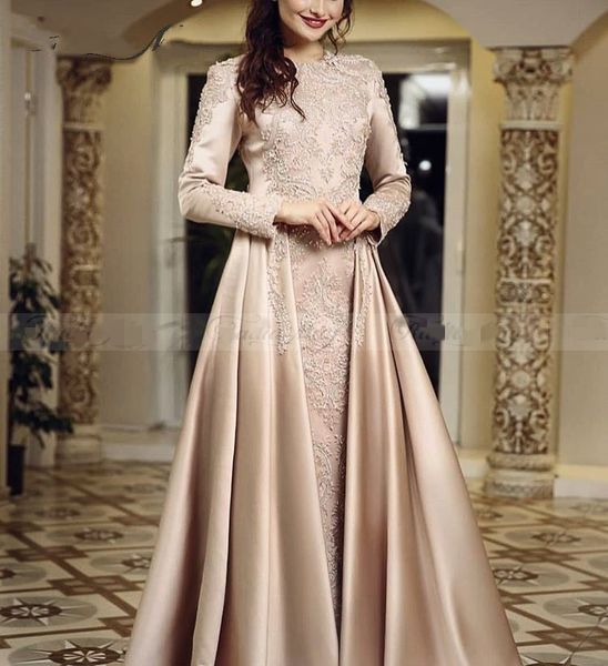 arabic long sleeves muslim evening dresses with detachable train lace champagne satin kaftan dubai formal prom dresses 2019 elegant, Black
arabic long sleeves muslim evening dresses with detachable train lace champagne satin kaftan dubai formal prom dresses 2019 elegant, Black