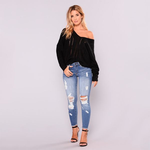 women jeans vintage distressed slim fit ripped denim pants comfy stretch skinny jeans hollow out denim trousers with hole, Blue 
women jeans vintage distressed slim fit ripped denim pants comfy stretch skinny jeans hollow out denim trousers with hole, Blue