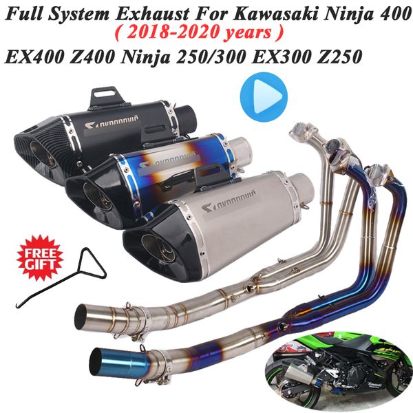 full system motorcycle exhaust escape for ninja 250 ninja 300 400 z250 ex400 ex300 z400 2018 2019 front link pipe muffler
full system motorcycle exhaust escape for ninja 250 ninja 300 400 z250 ex400 ex300 z400 2018 2019 front link pipe muffler