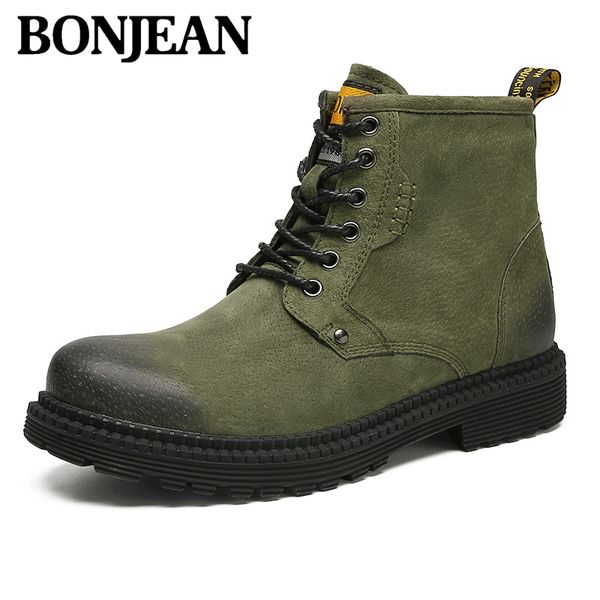 2019 split leather men boots dr boots shoes oxfords high increase motorcycle autumn winter shoes man snow, Black
2019 split leather men boots dr boots shoes oxfords high increase motorcycle autumn winter shoes man snow, Black