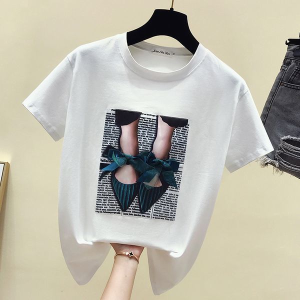 short sleeve t-shirt women's 2019 summer new style online celebrity korean-style cotton half sleeve versatile ins wind t-shirt f, White
short sleeve t-shirt women's 2019 summer new style online celebrity korean-style cotton half sleeve versatile ins wind t-shirt f, White