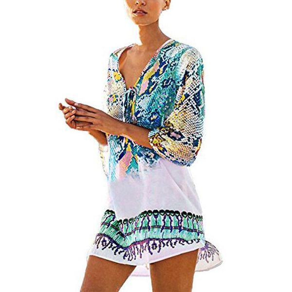 women casual v-neck 3/4 sleeve print long asymmetry hem beach cover-up summer beach, swimming pool, Blue;gray
women casual v-neck 3/4 sleeve print long asymmetry hem beach cover-up summer beach, swimming pool, Blue;gray