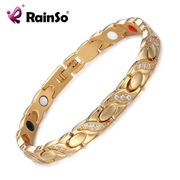 rainso stainless steel magnetic women bracelets fashion therapy jewelry gold link chain with bio elements charm bracelet gift, Golden;silver
rainso stainless steel magnetic women bracelets fashion therapy jewelry gold link chain with bio elements charm bracelet gift, Golden;silver