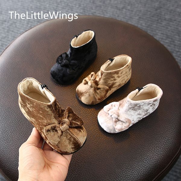 children' shoes korean version girl velvet sweet bowknot princess boots 1-3 years old, Black;grey
children' shoes korean version girl velvet sweet bowknot princess boots 1-3 years old, Black;grey