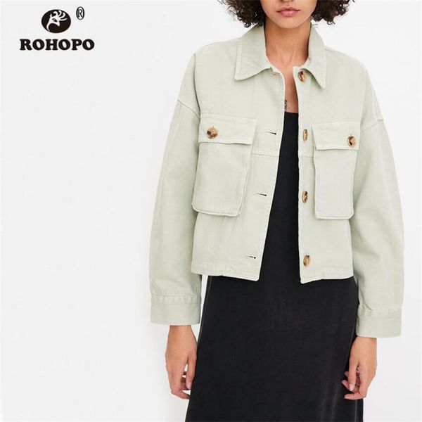 rohopo woman autumn solid pockets cotton jacket chif ladies short windbreaker outwear #469, Black;brown
rohopo woman autumn solid pockets cotton jacket chif ladies short windbreaker outwear #469, Black;brown