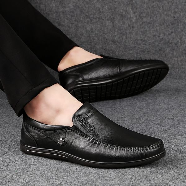 genuine leather men shoes slip-on loafers moccasins natural leather casual shoes falts breathable walking men, Black
genuine leather men shoes slip-on loafers moccasins natural leather casual shoes falts breathable walking men, Black
