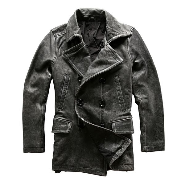 read description asian size mans winter genuine cow leather jacket men's classic gray cowhide leather pea coat, Black
read description asian size mans winter genuine cow leather jacket men's classic gray cowhide leather pea coat, Black