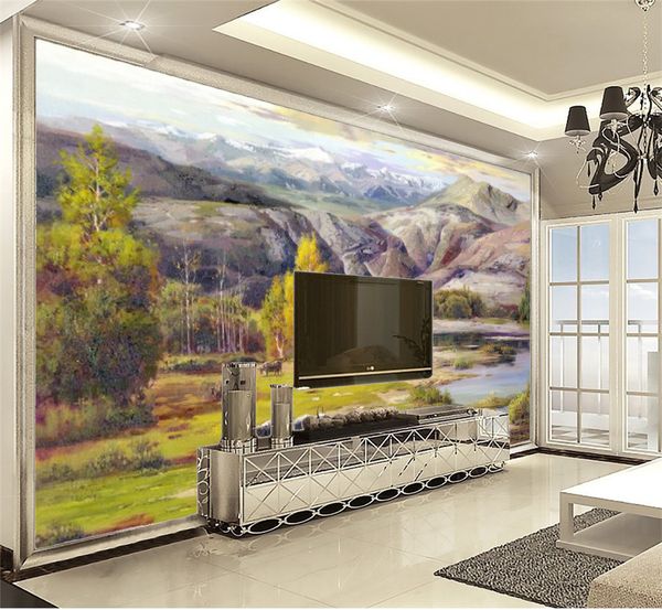 wallpaper 3d beautiful lake pasture 3d landscape wallpaper customized wallpaper for walls home decoration