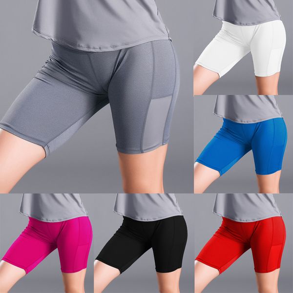 women's side pocket stitching fixed stretch tight fitness running yoga gym ropa mujer 2019 tights shorts new, White;red
women's side pocket stitching fixed stretch tight fitness running yoga gym ropa mujer 2019 tights shorts new, White;red
