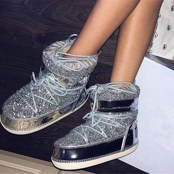 rimocy 2019 winter new shining glitter snow boots warm shoes woman platform wool fur ankle boots womens skiing shoes gold silver, Black
rimocy 2019 winter new shining glitter snow boots warm shoes woman platform wool fur ankle boots womens skiing shoes gold silver, Black