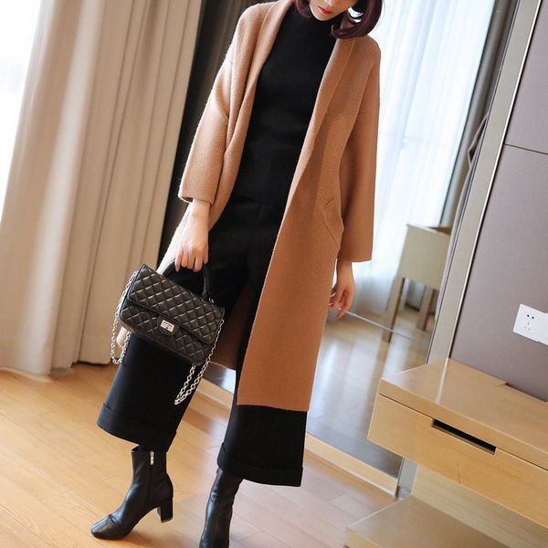 fashionable slouchy lapel cardigan women loose knit autumn and winter women's casual long comfortable strong simple color loose, White
fashionable slouchy lapel cardigan women loose knit autumn and winter women's casual long comfortable strong simple color loose, White