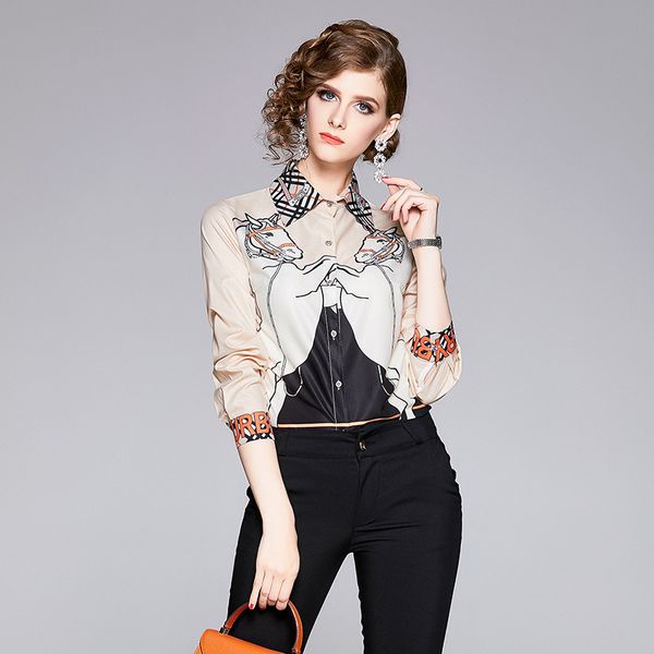 new women's tb oil paint war horse shirt t shirt women chemise spring breast blouses autumn luxury designer shirts women's blouse, White
new women's tb oil paint war horse shirt t shirt women chemise spring breast blouses autumn luxury designer shirts women's blouse, White