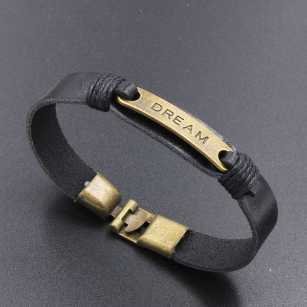 dream letters bracelet personality inspired text black leather bracelet button bangle men women fashion birthday gifts, Golden;silver
dream letters bracelet personality inspired text black leather bracelet button bangle men women fashion birthday gifts, Golden;silver