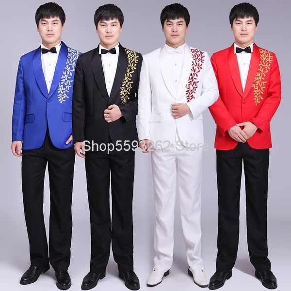 men dress male host mc performance clothing p studio take ps embroidery groom marriage suit suit, White;black
men dress male host mc performance clothing p studio take ps embroidery groom marriage suit suit, White;black