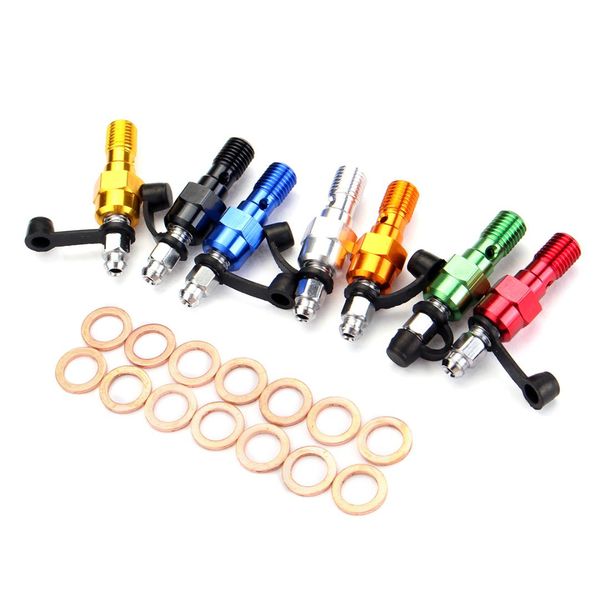 1pc m10x1.25mm universal motorcycle brake braking caliper banjo bolt bleed screw nipple with dust cap aluminum mutil-color
1pc m10x1.25mm universal motorcycle brake braking caliper banjo bolt bleed screw nipple with dust cap aluminum mutil-color