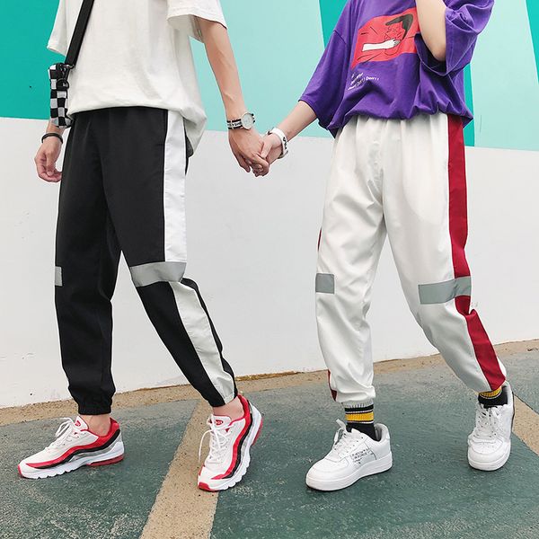 men's hip hop bf style reflective casual pants loose-fit couples sports ninth pants, Black
men's hip hop bf style reflective casual pants loose-fit couples sports ninth pants, Black