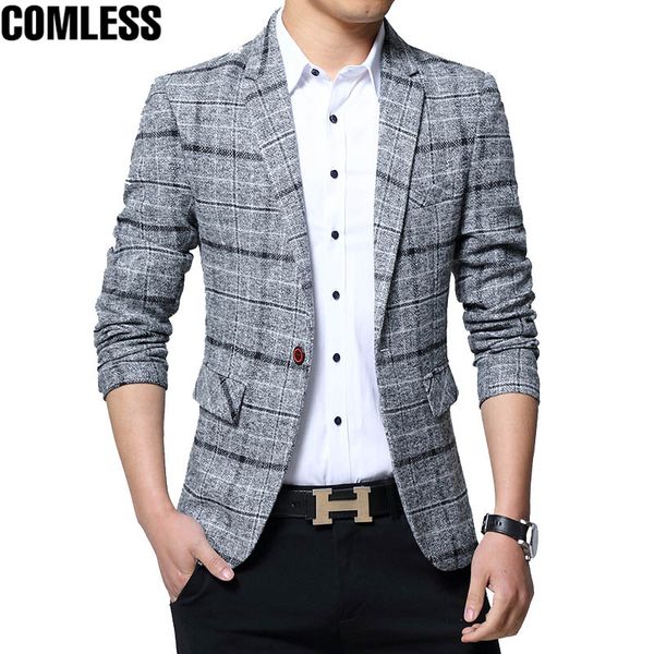 2019 new fashion men blazers 5xl spring british style plaid male slim fat business casual blazer coat men brand outwear jackets, White;black
2019 new fashion men blazers 5xl spring british style plaid male slim fat business casual blazer coat men brand outwear jackets, White;black