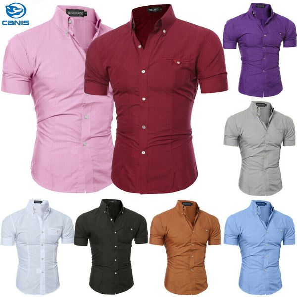 fashion men's slim fit shirt summer short sleeve casual shirt formal clothes, White;black
fashion men's slim fit shirt summer short sleeve casual shirt formal clothes, White;black