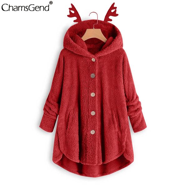 chamsgend 2020 christmas coats women winter warm fleece coat solid color hooded button outwear casual loose coats costumes women, Black;brown
chamsgend 2020 christmas coats women winter warm fleece coat solid color hooded button outwear casual loose coats costumes women, Black;brown
