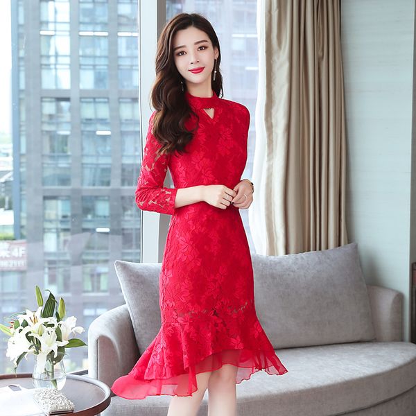 3xl plus size lace dress korean 2018 casual fashion autumn winter hollow out party trumpet dress vestidos women's clothing, Black;gray
3xl plus size lace dress korean 2018 casual fashion autumn winter hollow out party trumpet dress vestidos women's clothing, Black;gray
