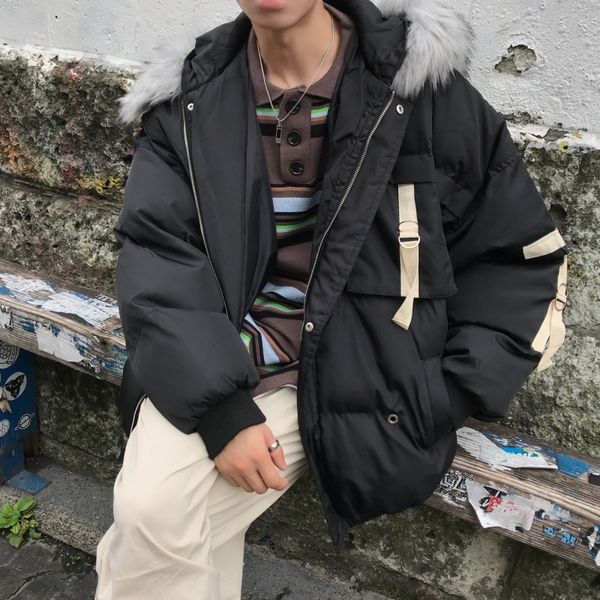men's down & parkas winter jacket warm parka men fashion solid color fur collar hooded coat mens streetwear loose thick male clothes, Black
men's down & parkas winter jacket warm parka men fashion solid color fur collar hooded coat mens streetwear loose thick male clothes, Black