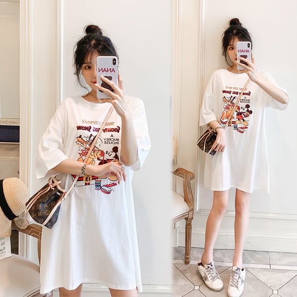 f2025# maternity clothes summer cotton short sleeve loose stylish t- shirt dress for pregnant women pregnancy clothes, White
f2025# maternity clothes summer cotton short sleeve loose stylish t- shirt dress for pregnant women pregnancy clothes, White