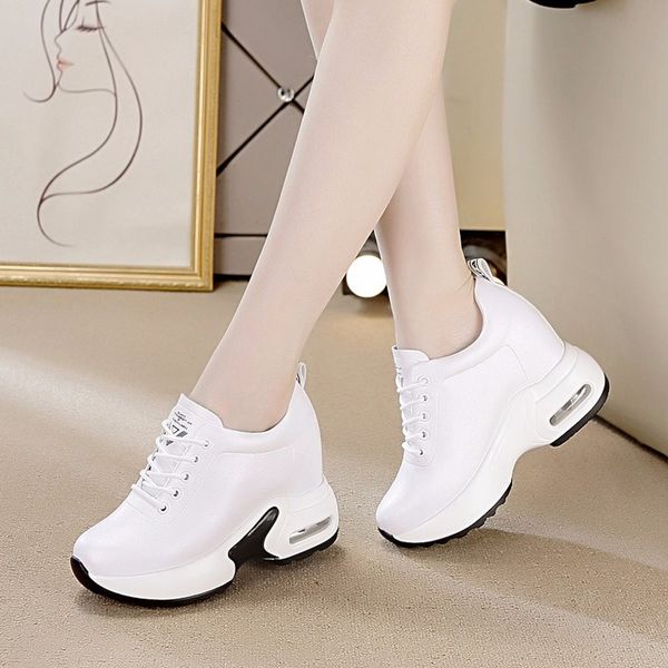 high heels height increased wedges shoes women lace up genuine leather platform shoes sneakers women walking j6-38, Black
high heels height increased wedges shoes women lace up genuine leather platform shoes sneakers women walking j6-38, Black