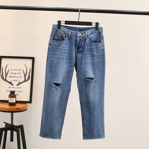 women's jeans plus size casual straight 2021 autumn women fashion loose holes denim ankle-length pants t55-8028, Blue
women's jeans plus size casual straight 2021 autumn women fashion loose holes denim ankle-length pants t55-8028, Blue