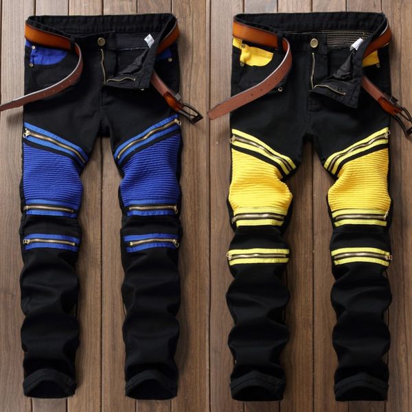 bp patchwork men's biker jeans pleated denim male new motocycle jeans pants rap multi zipper black blue slin fit punk pants
bp patchwork men's biker jeans pleated denim male new motocycle jeans pants rap multi zipper black blue slin fit punk pants