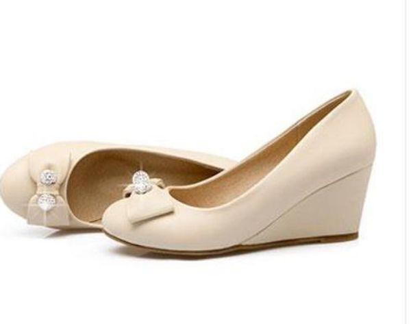 2019 women's shoes in spring and autumn with new style slope heel round head bowknot@2163, Black
2019 women's shoes in spring and autumn with new style slope heel round head bowknot@2163, Black