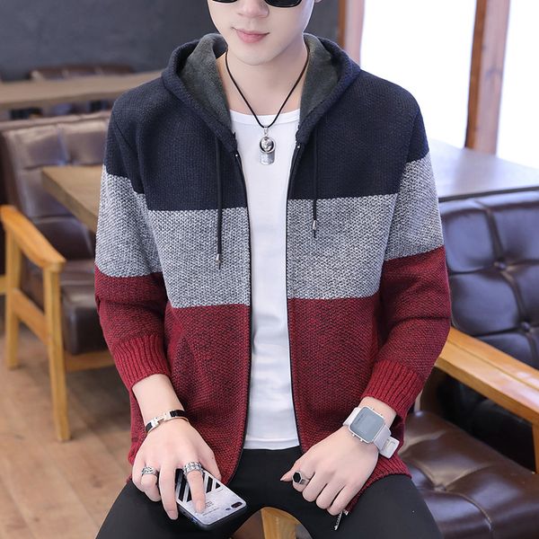 2019 brand clohting sweater men winter fashion hooded striped patchwork homme sweaters warm thicked knitting dropshipping coats, White;black
2019 brand clohting sweater men winter fashion hooded striped patchwork homme sweaters warm thicked knitting dropshipping coats, White;black