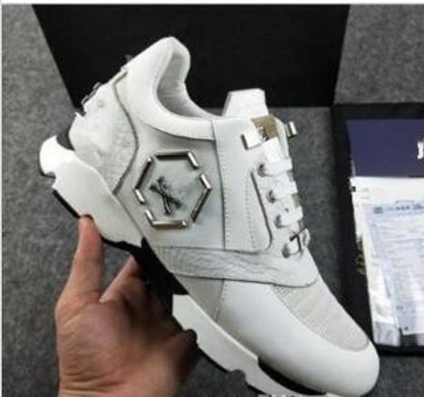 2019 arrive white sneaker-platform mens shoes layer leather of rivet skulls casual men shoes, Black
2019 arrive white sneaker-platform mens shoes layer leather of rivet skulls casual men shoes, Black