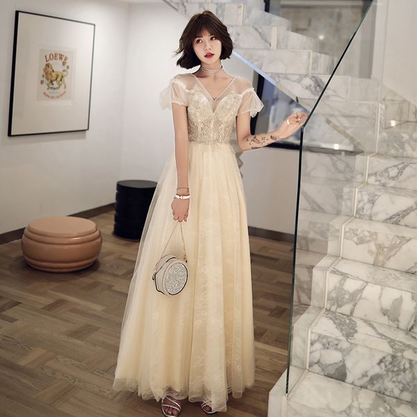 party dresses champagne a-line evening cr378 v-neck short sleeve robe shiny beading elegant gown lace up women dress, White;black
party dresses champagne a-line evening cr378 v-neck short sleeve robe shiny beading elegant gown lace up women dress, White;black