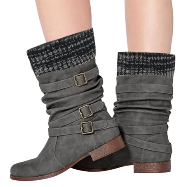 buckle strap women's boots classic flats round toe low-heeled middle tube western winter shoes women botas mujer invierno 2019, Black
buckle strap women's boots classic flats round toe low-heeled middle tube western winter shoes women botas mujer invierno 2019, Black