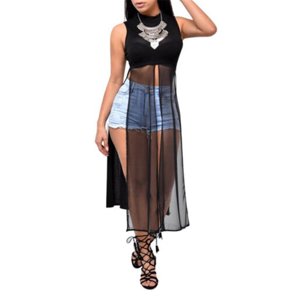 women sleeveless mesh dresses 2019 perspective loose clubwear casual patchwork dress female party club dress, Black;gray
women sleeveless mesh dresses 2019 perspective loose clubwear casual patchwork dress female party club dress, Black;gray