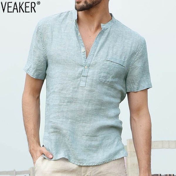 2019 new men's casual linen shirts male mandarin collar v neck cotton linen shirt summer short sleeve flax shirts 3xl, White;black
2019 new men's casual linen shirts male mandarin collar v neck cotton linen shirt summer short sleeve flax shirts 3xl, White;black