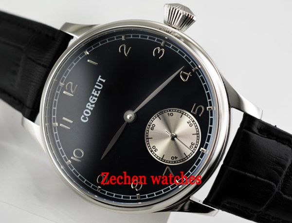 44mm black dial corgeut silver steel case hand winding 6498 12 hour dial mens wristwatch for seconds at 6 o'clock watch, Slivery;brown
44mm black dial corgeut silver steel case hand winding 6498 12 hour dial mens wristwatch for seconds at 6 o'clock watch, Slivery;brown